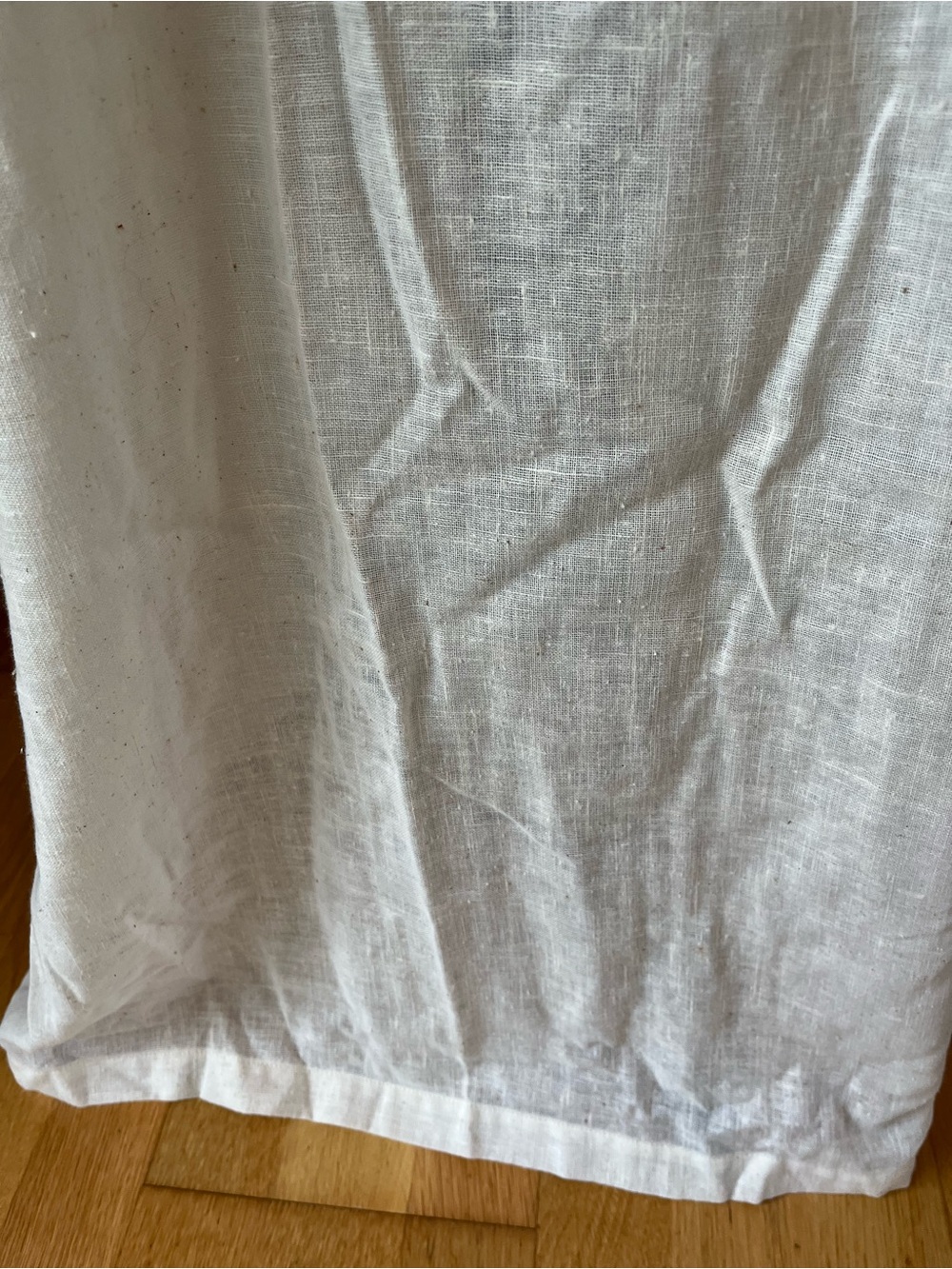 Vintage 70s Kaftan Dress Eyelet Cotton Blend Size L Gauzy Goddess Prairie USA - Picture 9 of 10